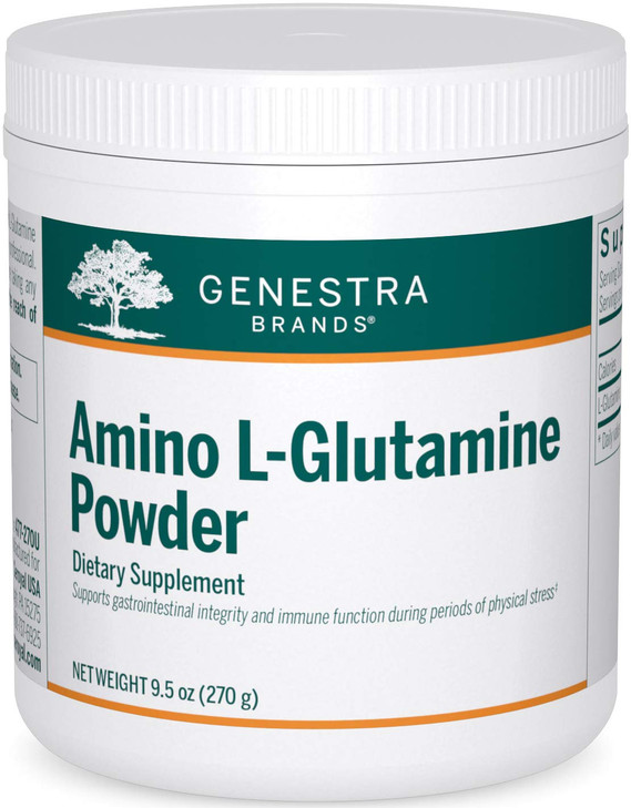 Genestra Brands Amino L-Glutamine Powder | Amino Acid Supplement for GI and Immune Health | 9.5 Ounces