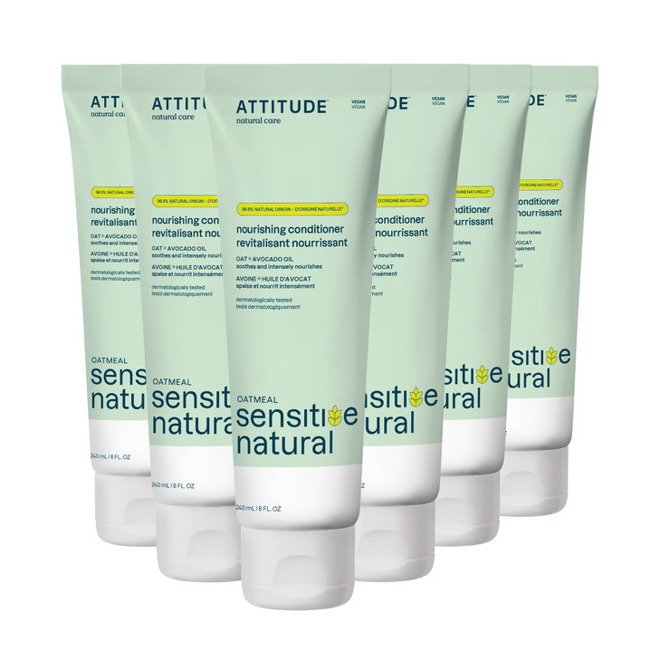 ATTITUDE Hair Conditioner for Sensitive Dry Scalp, Dry and Damaged Hair, Soothing Oat, Naturally Derived Ingredients, Dermatologically Tested, Vegan