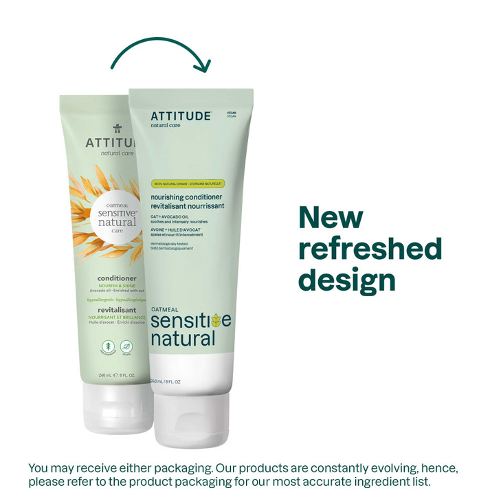 ATTITUDE Hair Conditioner for Sensitive Dry Scalp, Dry and Damaged Hair, Soothing Oat, Naturally Derived Ingredients, Dermatologically Tested, Vegan