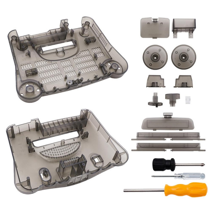 Hzxkqmil Replacement Housing Shell for N64 Retro Video Game Console, Translucent Case Accessories with Screwdrivers for N64 Game Console, Transparent