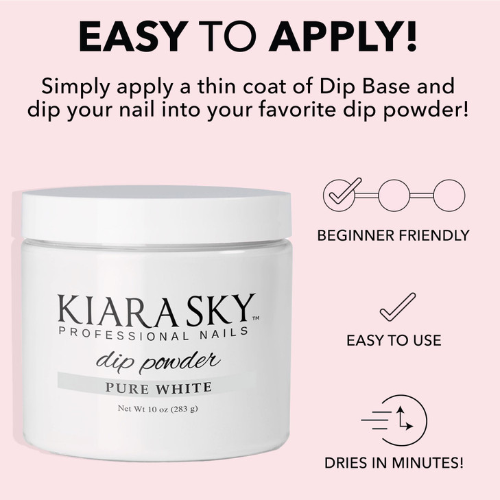 Kiara Sky Dip Powder Essentials 10 oz Refill, Pure White