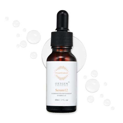 OxygenCeuticals Serum 12  Pure Vitamin C 12% + Vitamin E Antioxidant Brightening Serum, Gentle Formula for Sensitive Skin, Improves Tone & Radiance.