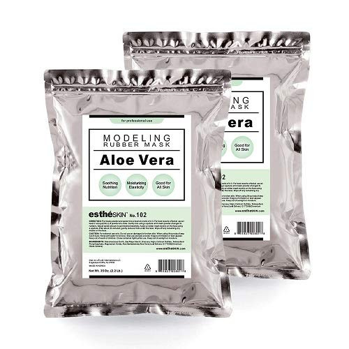 estheSKIN (2 pack) No.102 Aloe Vera Peel Off Type Modeling Rubber Mask Powder for Facial Skin Care Treatment, 35oz