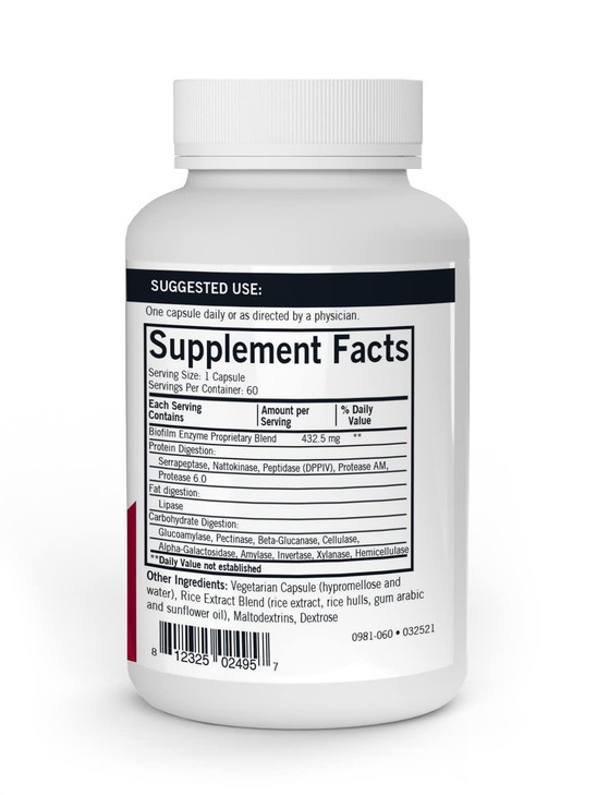 Kirkman - Biofilm Defense Disruptor and Buster - W/Lipase and Glucoamylase - Enzymes for Digestion for Men and Women - Protects Immune System - 60 Su