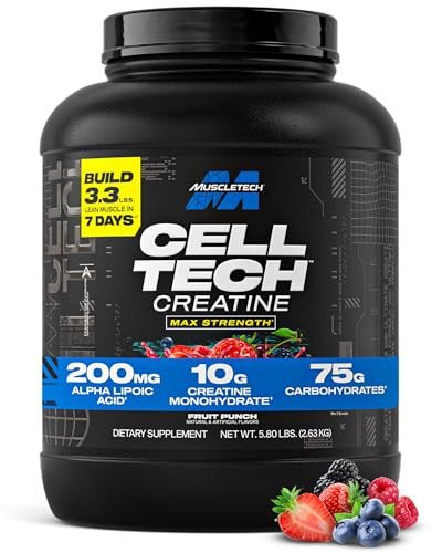 MuscleTech Creatine Monohydrate Powder - Cell-Tech Creatine Powder Post Workout Recovery Drink, Muscle Builder & Musclebuilding Creatine Supplement -