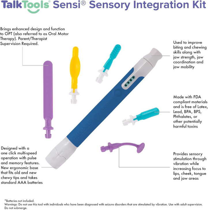 TalkTools Sensi Kit & 5 Tips - Sensory Therapy Tool for Speech and Feeding, Autism Sensory Products, ADHD Tools, Speech Therapy Gifts for Autism Chil