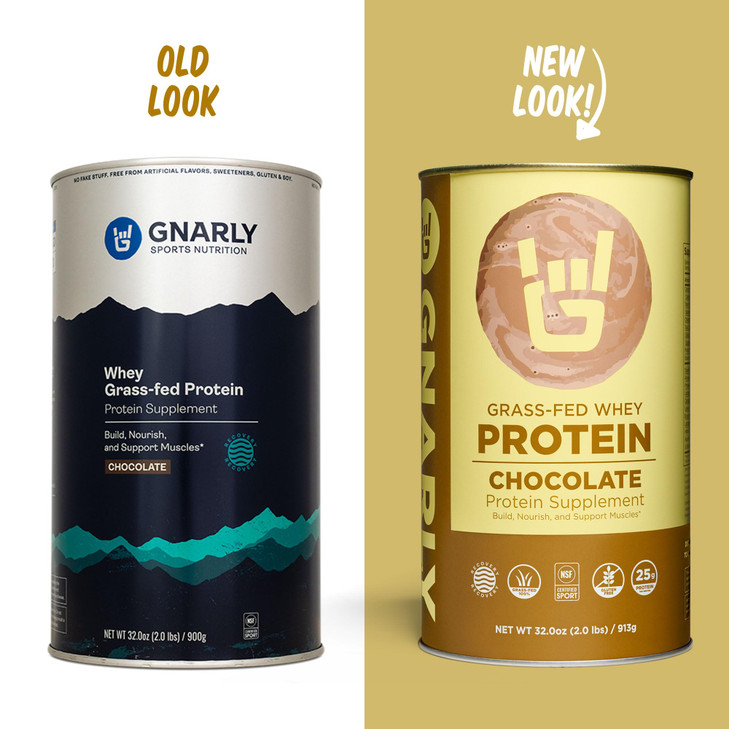 Gnarly Nutrition Chocolate Protein Powder  NSF Sport Certified  25g Protein, Muscle Repair  Grass Fed Whey Powder, Smooth Taste  Chocolate, 32 oz