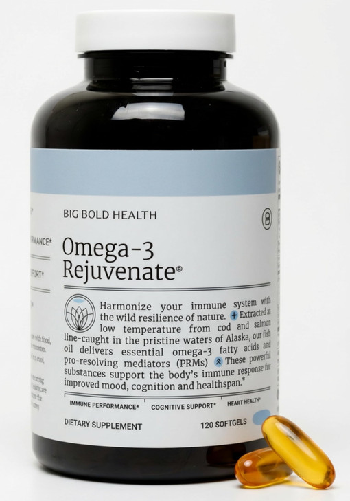 BIG BOLD HEALTH Omega-3 Rejuvenate Wild Alaskan Fish Oil Supplement with PRMs ? EPA, DHA, & DPA Fatty Acids ? Vitamins A and D to Support Immune Bala