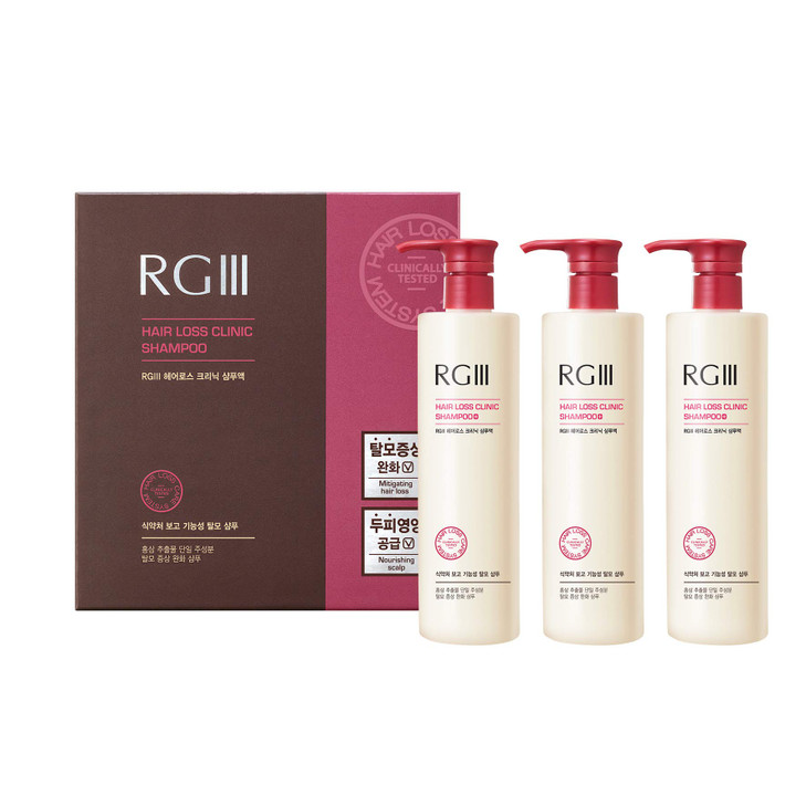 RGIII Hair Regeneration Clinic Shampoo with Purified Red Ginseng Saponin & 6 Naturally Derived Ingredients for Hair Loss/Regrowth/Strengthening/for b