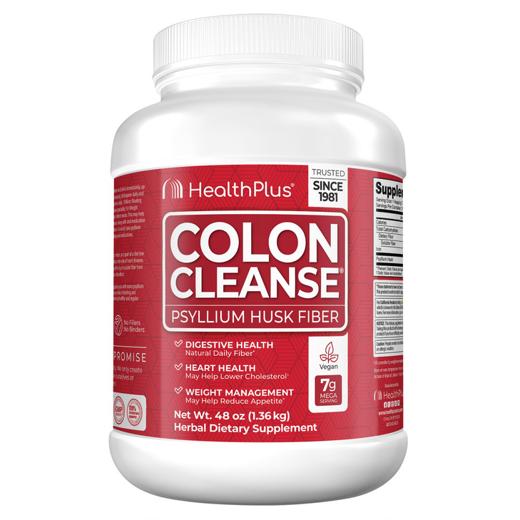 Health Plus Colon Cleanse Digestive Support | All Natural Daily Fiber for Toxin Elimination To Reduce Bloating | Supports Heart Health | 48 Ounces, 1