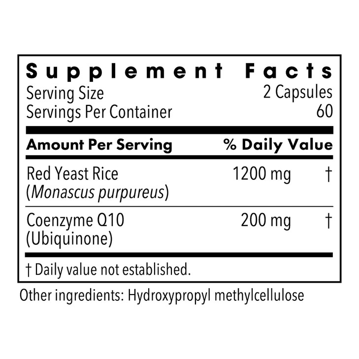 Metabolic Maintenance Red Yeast Rice with CoQ10 - Provides Energy Production + Cardiovascular Health Support - Co Enzyme Q-10 + Red Yeast Rice Antiox