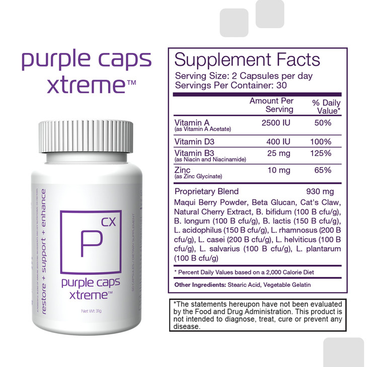 Global Purple Caps Xtreme - Supplement with Vitamins and Minerals by Rotkin Wellness - 60 Capsules