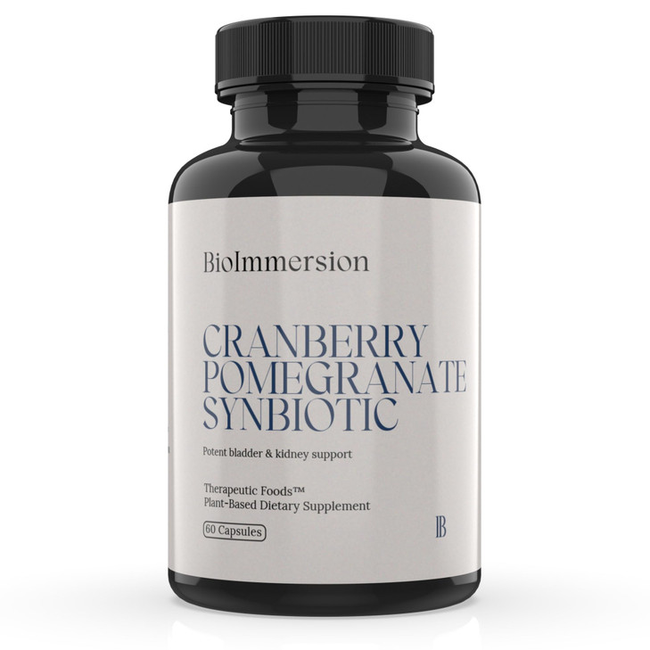 BioImmersion Cranberry Pomegranate Synbiotic - Organic Cranberry, Pomegranate Extract 40% Punicalagins, D-Mannose & Probiotic Blend - Supports Urinar