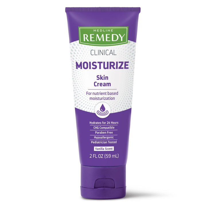 Medline Remedy Clinical Skin Cream, Nourishing Formula for Dry Skin, 2 oz., Pack of 24