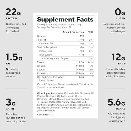 LEGION Whey+ Protein whey Isolate from Grass Fed Cows - Whey Protein Isolate Powder Low Calorie, Non-GMO, Sugar Free, Lactose and Gluten Free, All Na