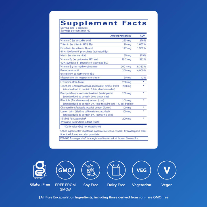 Pure Encapsulations Daily Stress Formula | Promotes Relaxation and Moderates The Effects of Occasional Stress*| 180 Capsules