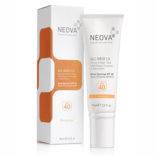 NEOVA SmartSkincare Silc Sheer 2.0 Tinted Sunscreen 2.5 fl oz | Broad Spectrum SPF 40 | Up To 80 min. Water Resistance | Oil & Fragrance Free | For A