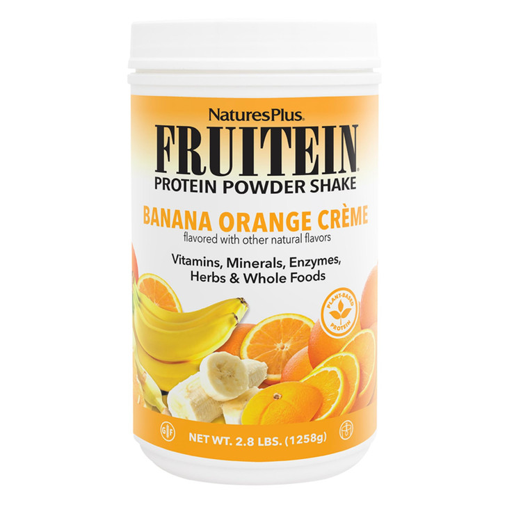 NaturesPlus FRUITEIN Banana Orange Creme Shake - 2.8 lbs - 10 Grams of Plant-Based Protein Per Serving - Supports Energy & Immune System - Vegetarian