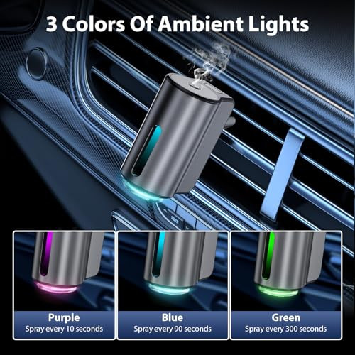 Smart Car Air Freshener, Car Air Freshener Diffuser, Car Diffuser Air Freshener with Three Adjustable Modes, Aromatizante para Carro, Car Diffuser wi