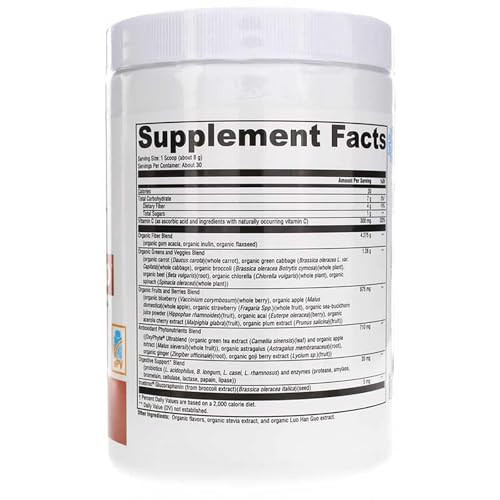 XYMOGEN OrganiX Phytofood - Reds and Greens Superfood Powder with Vitamin C - Fruits and Vegetables Supplements to Support Digestive Health - Organic