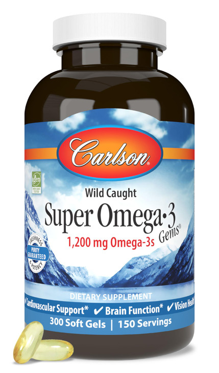Carlson - Super Omega-3 Gems, 1200 mg Omega-3 Fatty Acids with EPA and DHA, Wild-Caught Norwegian Fish Oil Supplement, Sustainably Sourced Capsules 3