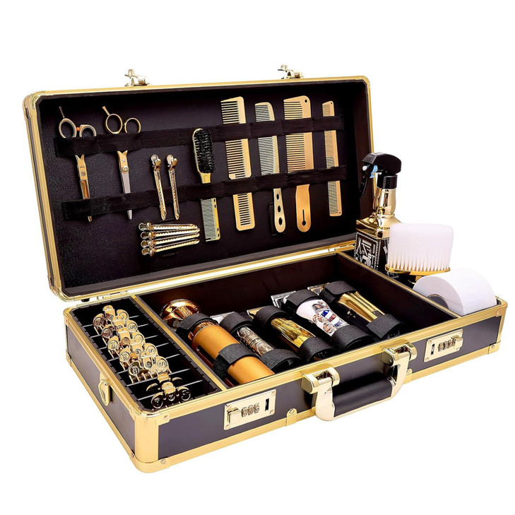 GYKLE Professional Barber Case, Portable Salon Stylist Carrying Case Hair Cutting Tools Organizer Box with Code Lock