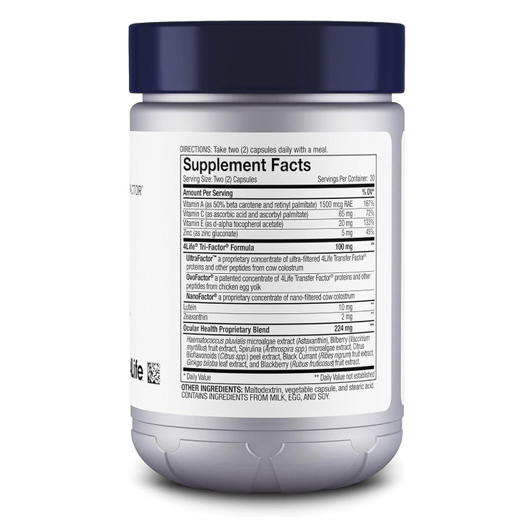 4Life Transfer Factor Vista - Supports Eye Health and Vision with Lutein, Zeaxanthin, Zinc, Vitamin C, and Black Currant - 60 Capsules