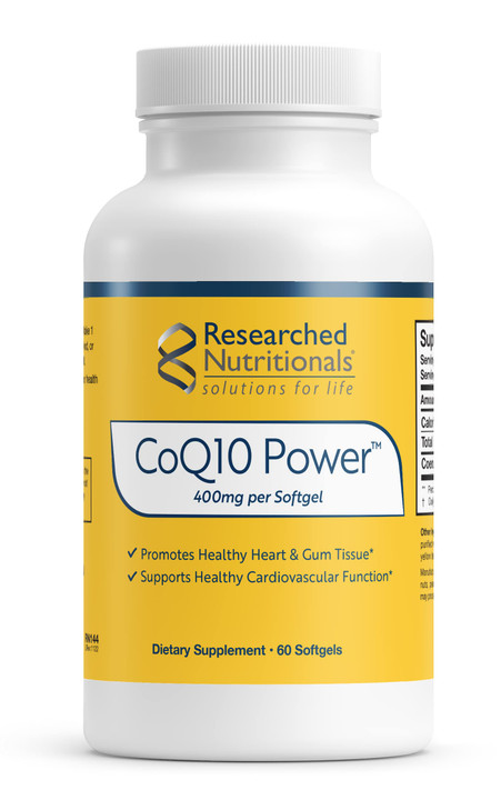 Researched Nutritionals CoQ10 400mg Softgels - CoQ10 Power - Therapeutic-Strength Coenzyme Q10 Supplement - Support Natural Energy & Immune Function,