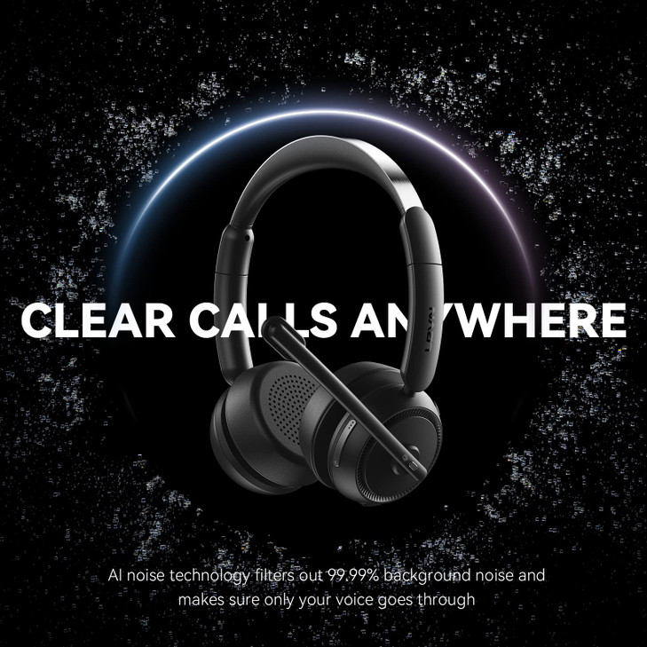 Wireless Headset with Mic for Work, Bluetooth Headset with Microphone (Noise Cancelling & Mute Button), Wireless Headphones with Mic for Work from Ho