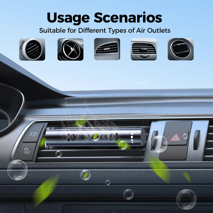 QECQEC 2pcs Car Air Freshener Diffuser Vent Clips?With 12 Odorless Refill Sticks,Essential Oil Car Diffuser Suitablefor:Car,Bathroom,OfficeScenario,C