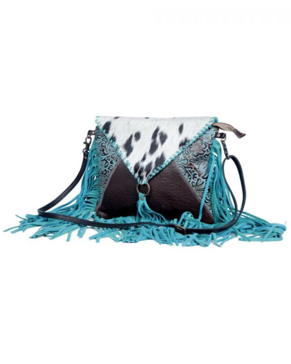 Myra Bag Women's Effervescence Leather And Hair-On Tooled Turquoise One Size