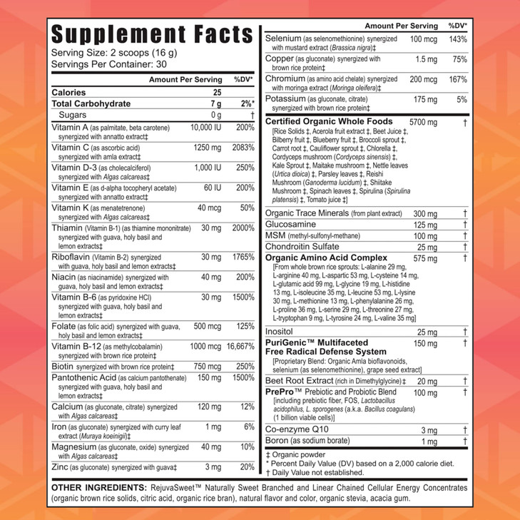 Youngevity Beyond Tangy Tangerine 2.0 Citrus Peach Fusion Multi-Vitamin & Mineral Complex - Made with Natural & Whole Foods | 8,000 ORAC