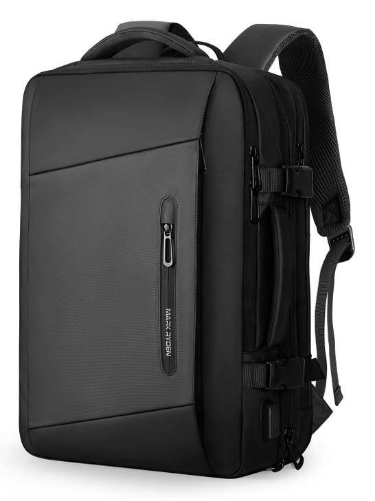 MARK RYDEN Travel Backpack for Men, 38L Airline Approved Carry on Backpack with 17.3 Inch Laptop Compartment and USB Charging Port, Waterproof Busine
