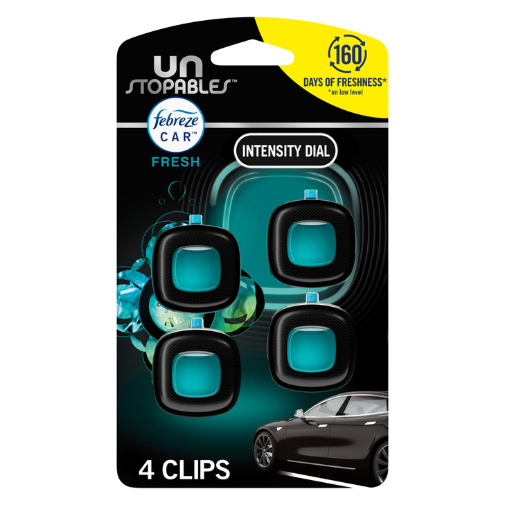 Febreze Car Air Freshener, Odor-Fighting Automotive Vent Clip, Scented Car Accessories, Long Lasting for Strong Odors, Unique Stocking Stuffer, Unsto