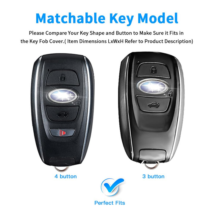 QBUC for Subaru Key Fob Cover with Keychain, Car Key Case Protector Fit for Subaru Crosstrek Forester Outback Ascent Impreza Legacy BRZ WRX Sti 4 But