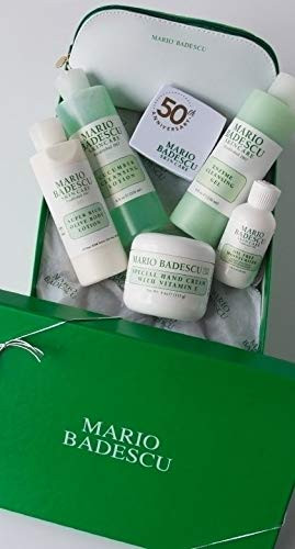 Mario Badescu MB Favorites Collection, Skin Care Gift Set Includes SPF 17 Moisturizer, Enzyme Cleansing Gel, Cucumber Cleansing Lotion, Hand Cream, B
