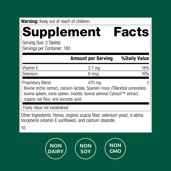 Standard Process Cataplex E2 - Healthy Heart Supplement - Supports Cellular Health with Antioxidant Activity - Non-Dairy & Non-Soy - 90 Tablets (45 S
