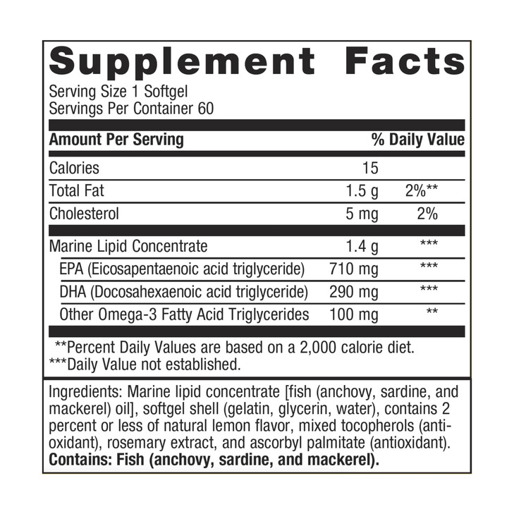Metagenics OmegaGenics EPA-DHA 1000 Dietary Supplement, 60 Count