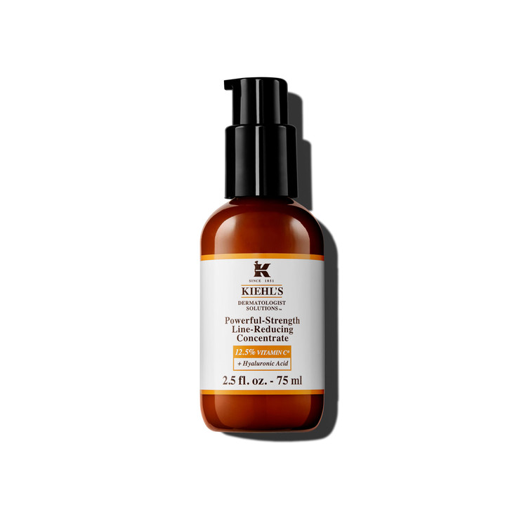 Kiehl's Powerful-Strength 12.5% Vitamin C Serum, Line-Reducing Concentrate for Face, Boosts Radiance & Firmness, Smooths & Plumps Skin, with Hyaluron
