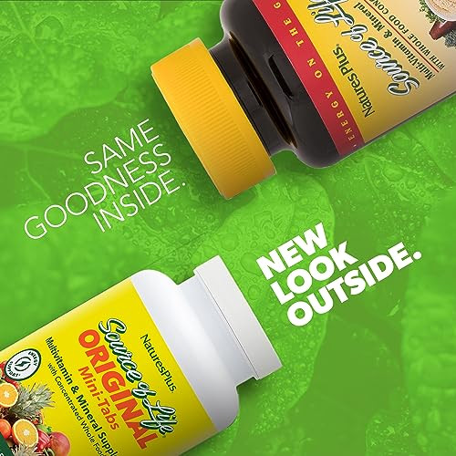 NaturesPlus Source of Life - 360 Mini-Tabs - Multivitamin & Mineral Supplement - Supports Natural Energy & Overall Well-Being - Gluten Free, Vegetari