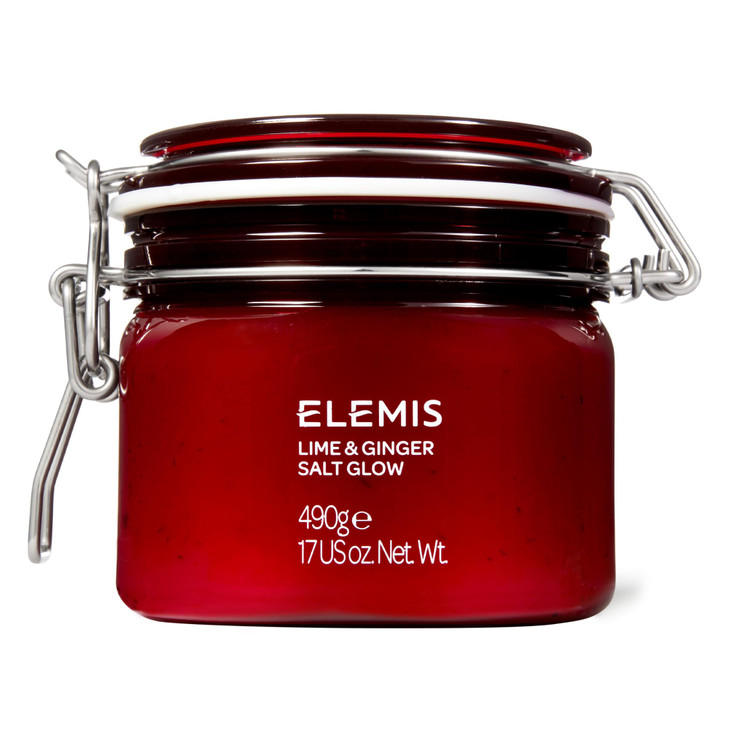 ELEMIS Exotic Lime & Ginger Salt Glow 490g, Invigorating Salt Scrub To Exfoliate & Soften Skin