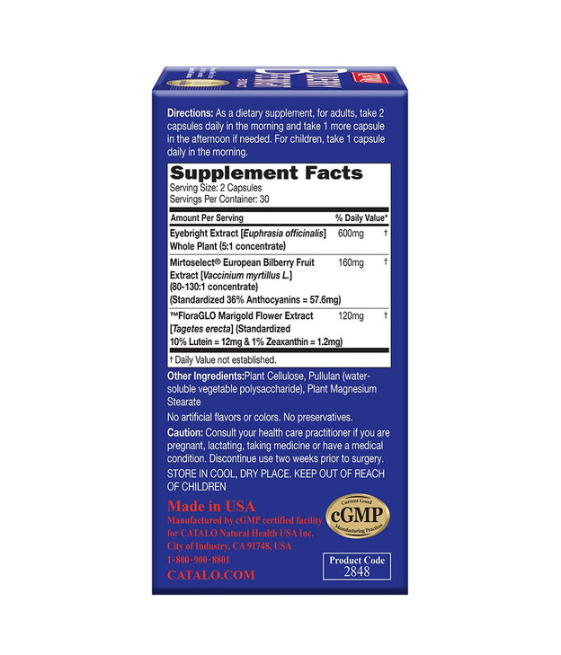 Bilberry Eyebright Extract Gold - for Fatigue & Blurry Vision - Eye Vitamins with Bilberry Lutein and Zeaxanthin Supplements for Eye Clarity -Halal -