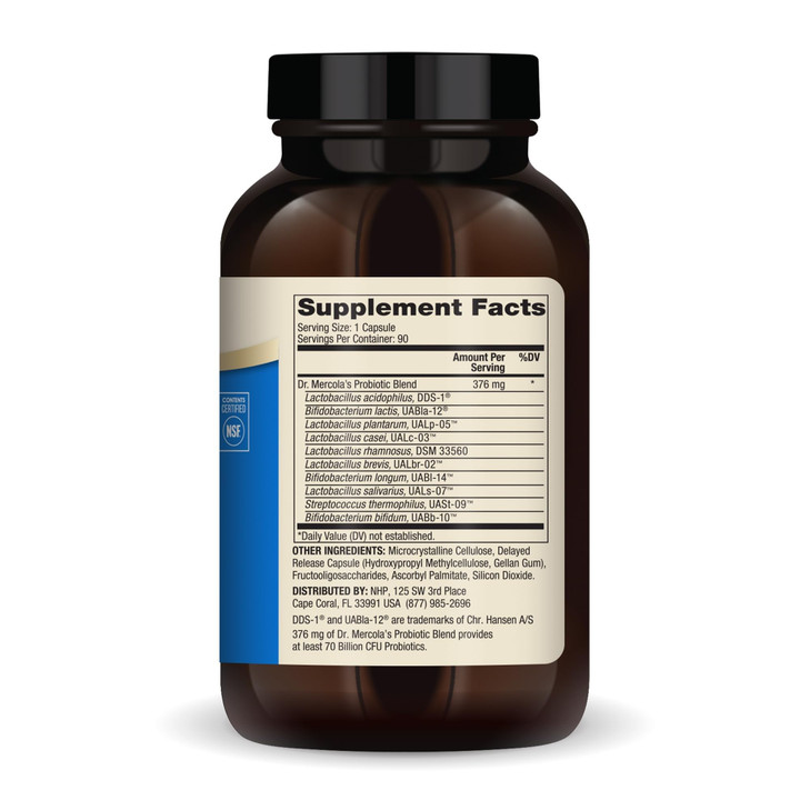 Dr. Mercola Complete Probiotics - 70 Billion CFU - Supports Immune, Digestive & Gut Health - Features 10 Strains - Shelf Stable - GMO-Free, Gluten-Fr
