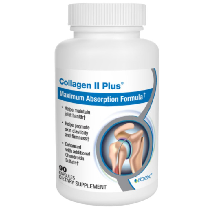 Roex Vitamins | Collagen II Plus | Vegetable Capsules | Organic | Joint Health | Anti-Aging | 90 Count
