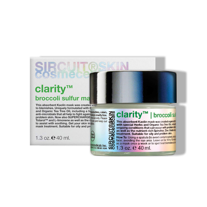 Sircuit Skin Clarity Broccoli Sulfur Mask - Soothing Face Mask with Brocolli Extract, Bentonite + Essential Oils - Skin Clearing Mask Supports the Ap