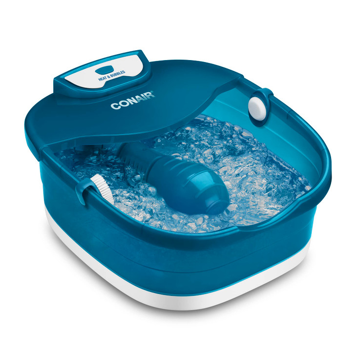 Conair Pedicure Foot Spa Bath with Heat reaching 104 Degrees, Massaging Foot Rollers, Soothing Bubbles, Pumice Stone and Nail Brush Included