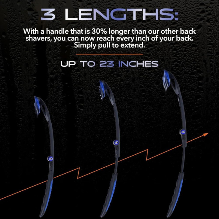 baKblade 3.0 Back Shaver  23" Handle  Includes 3 Extra Blade Refills  Pain-Free Shave for Men