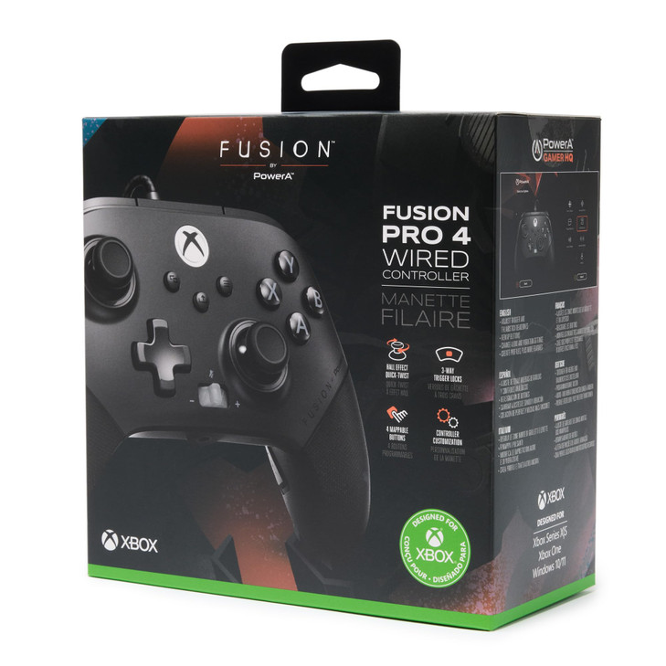 PowerA FUSION Pro 4 Wired Controller for Xbox Series X|S, adjustable height thumbsticks, hall effect thumbsticks, mappable buttons, officially licens