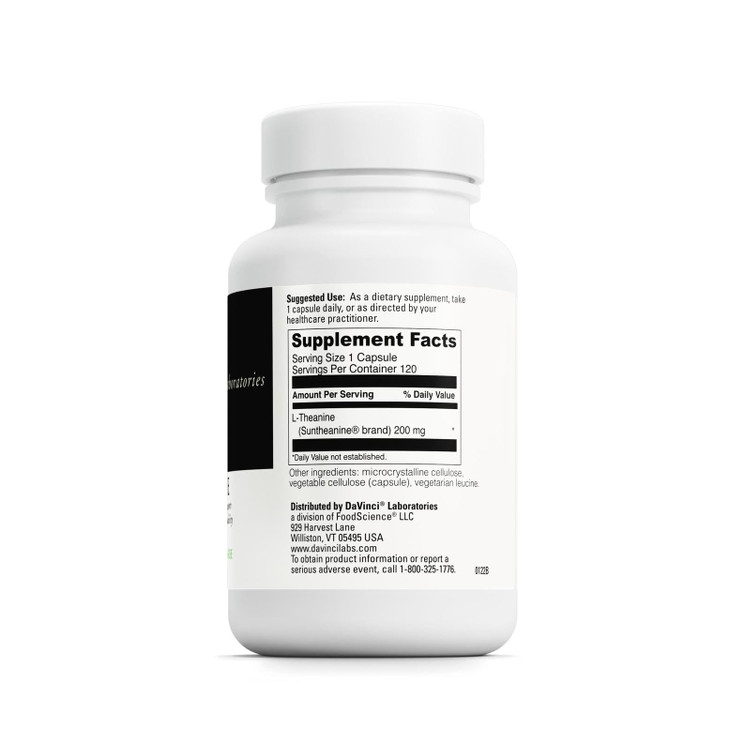 DAVINCI Labs L-Theanine - Brain Function Supplement - Helps Support Relaxation, Focus, Calm Feelings & More with Suntheanine L-Theanine* - 120 Vegeta