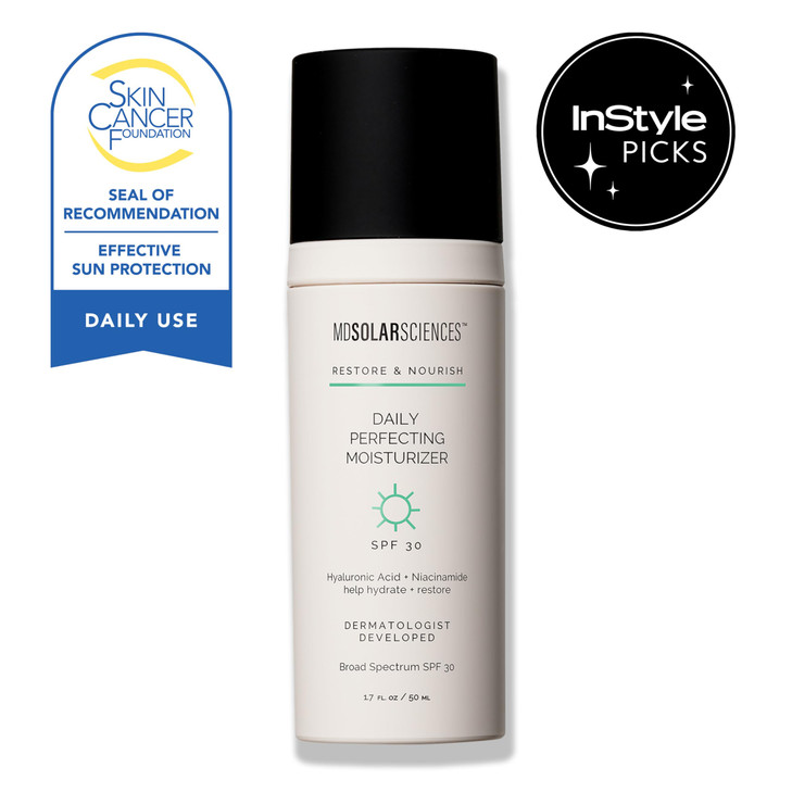 MDSolarSciences Daily Perfecting Moisturizer SPF 30 | Lightweight Face Moisturizer Sunscreen with Hyaluronic Acid, Niacinamide & Vitamin C | Hydratin